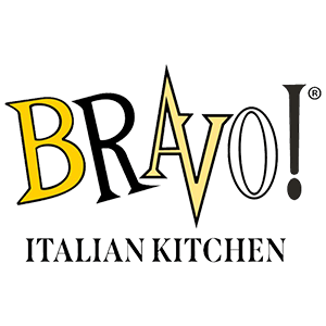 Bravo Italian Kitchen Logo White With Black and Yellow Details