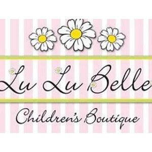 Lu Lu Belle Children's Boutique Logo Pink Stripes and White Daisies