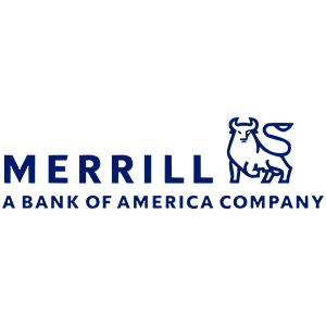 Merrill Bank of America Company Logo in Blue with bull