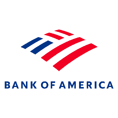 White Bank of America Logo with Flag Icon
